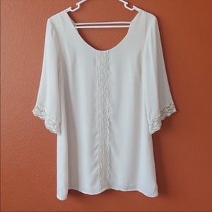 NWOT ASTR Lace Detail Cutout Back Blouse - Size Small